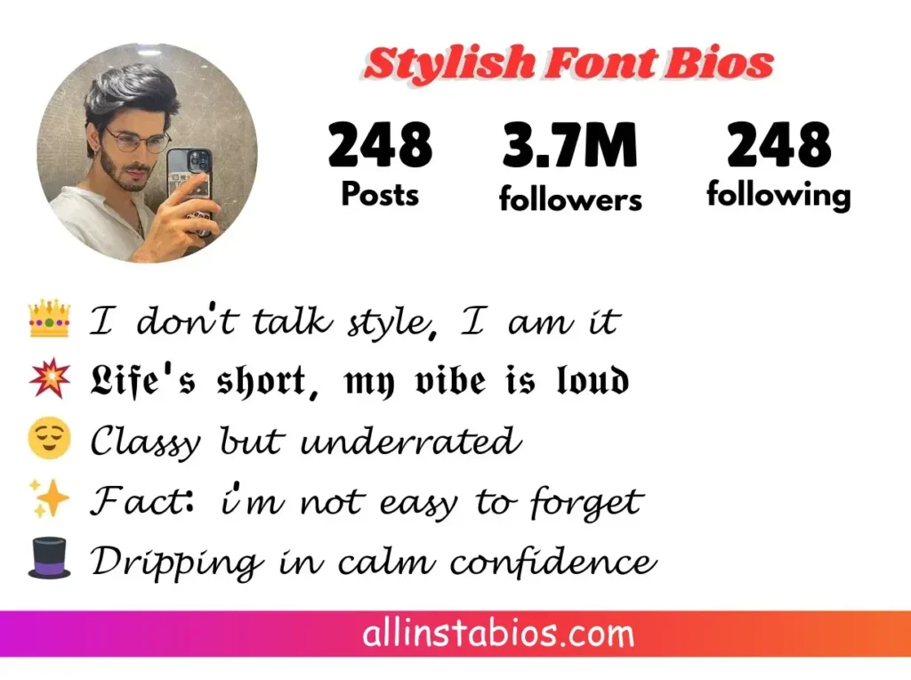 Instagram Bio for Boys Stylish Font Instagram Bio for Boys