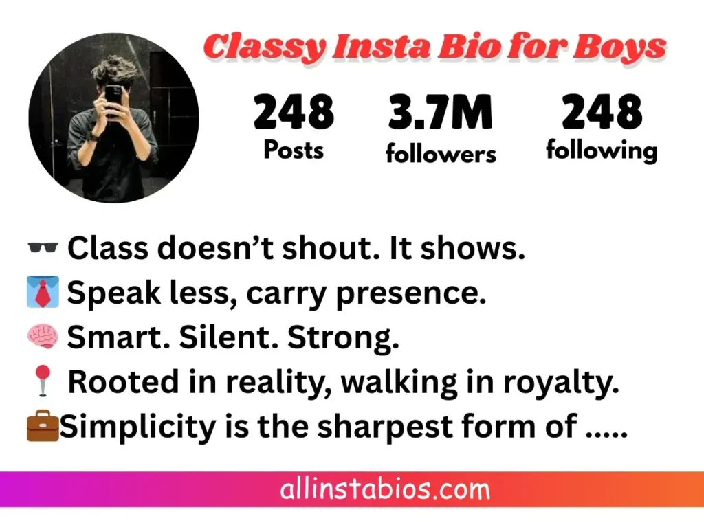 Classy Instagram Bio for Boys Classy Instagram Bio for Boys