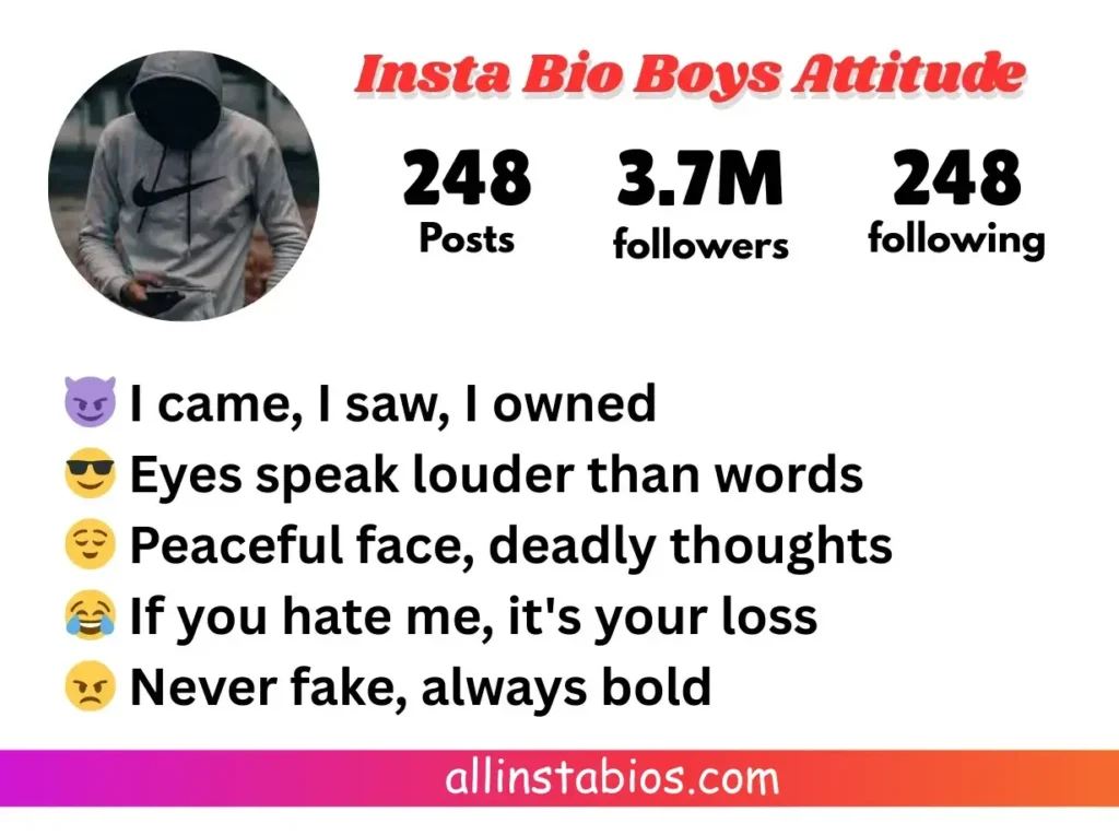 Instagram Bio for Boys Attitude Instagram Bio for Boys Attitude