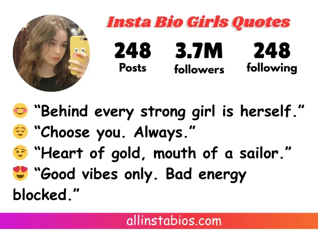Instagram Bio for Girls Quotes
