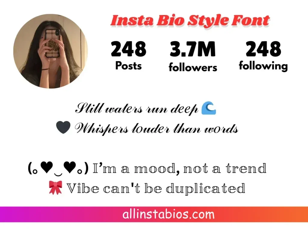 Instagram Bio Style Font Instagram Bio Style Font