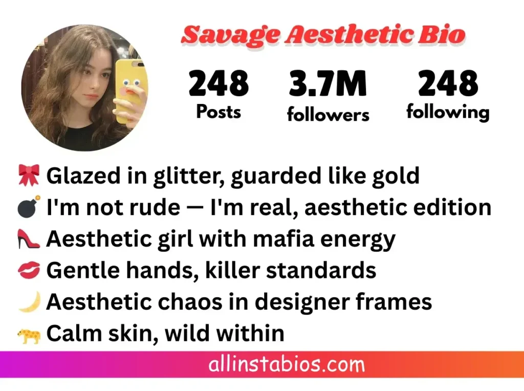 Savage Aesthetic Bio for Instagram Savage Aesthetic Bio for Instagram