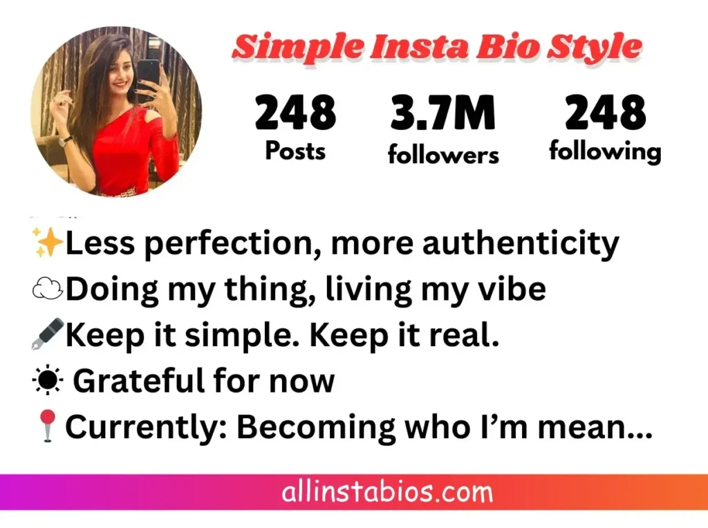 Simple Instagram Bio Style Simple Instagram Bio Style