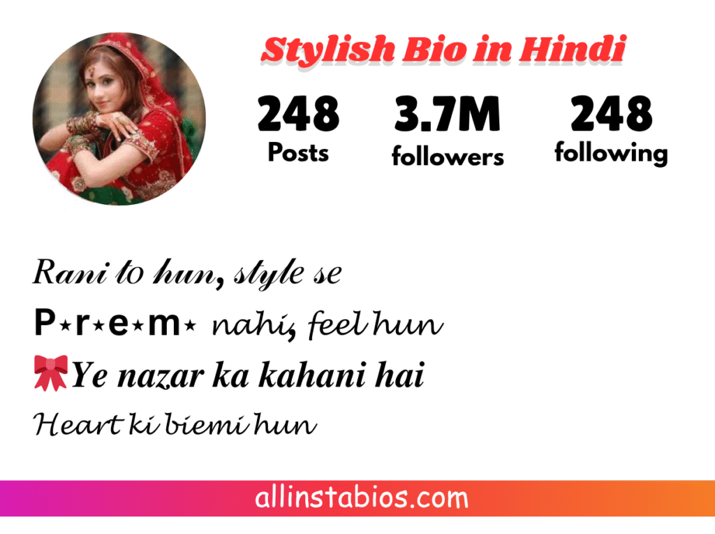2 Line Bio for Instagram for Girl Stylish Bio for Instagram in Hindi
