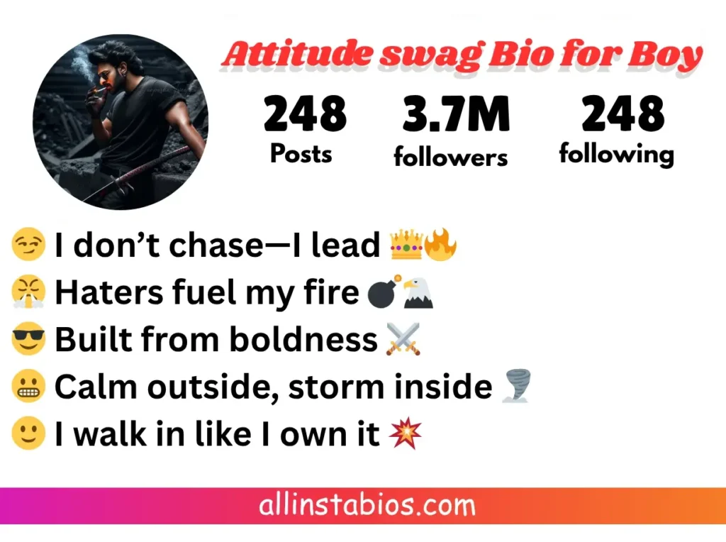 Attitude Swag Bio for Instagram Boy