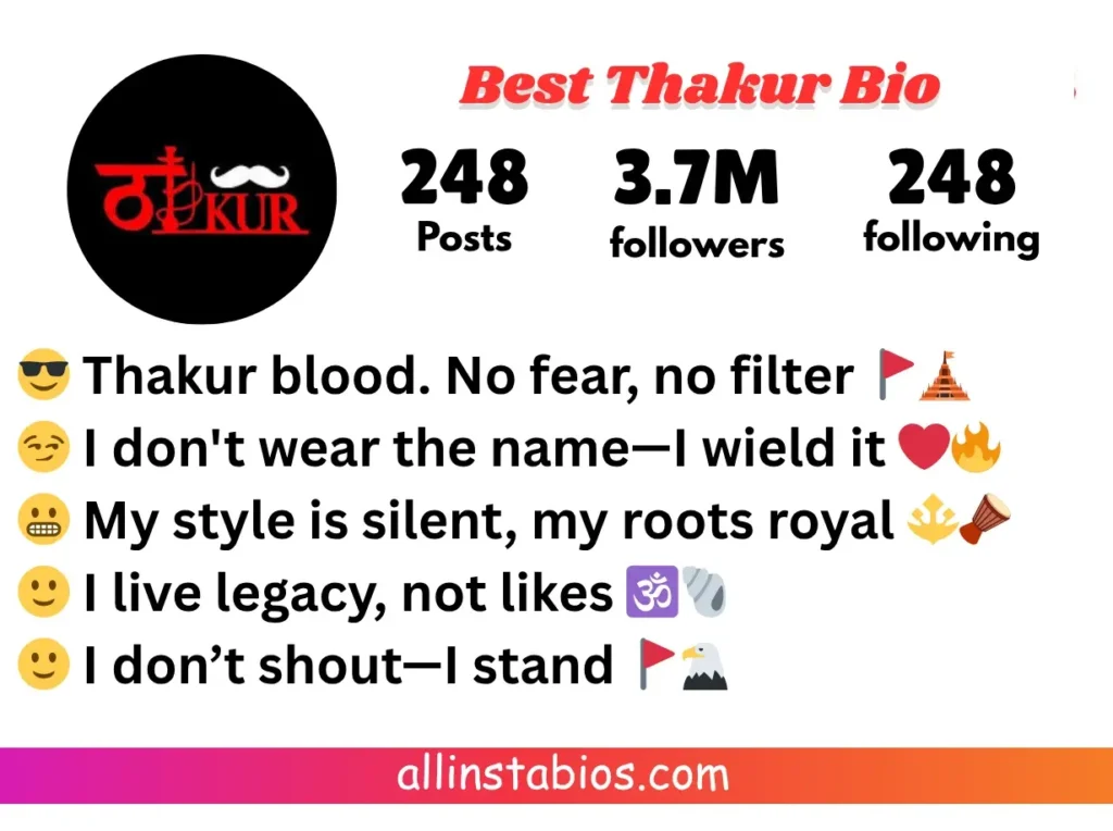 Best Thakur Bio for Instagram
