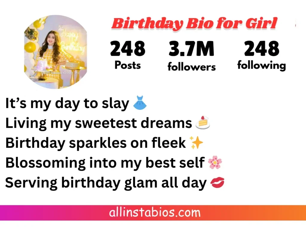 Birthday Bio for Instagram for Girl Birthday Bio for Instagram for Girl