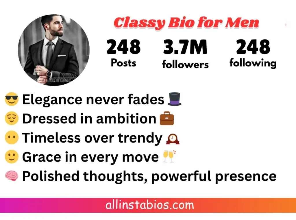 Classy Instagram Bio for Men Classy Instagram Bio for Men