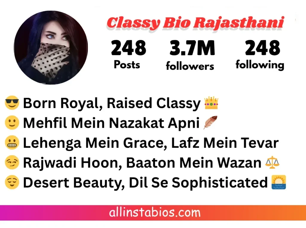 Classy Instagram Bio Rajasthani