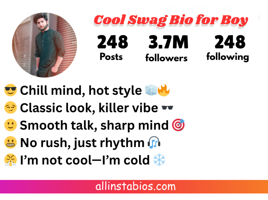 Cool Swag Bio for Instagram Boy