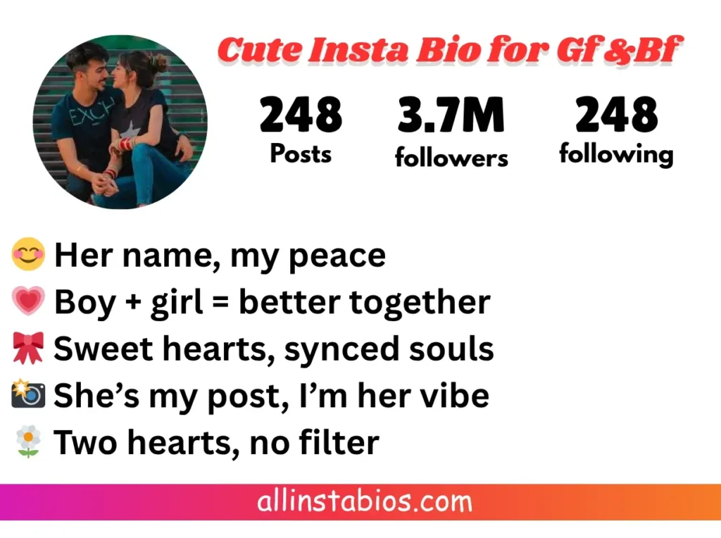 Cute Instagram Bio for Girlfriend and Boyfriend