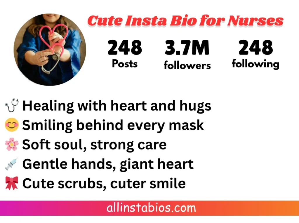 Cute Instagram Bio for Nurses