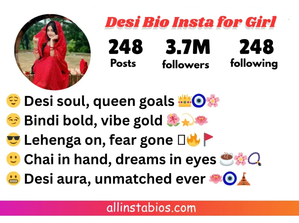Desi Bio for Instagram for Girl