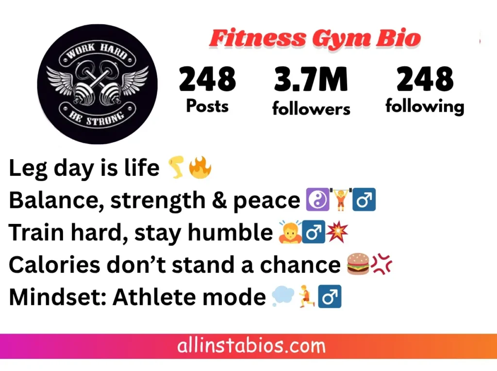 Fitness Gym Bio for Instagram Fitness Gym Bio for Instagram