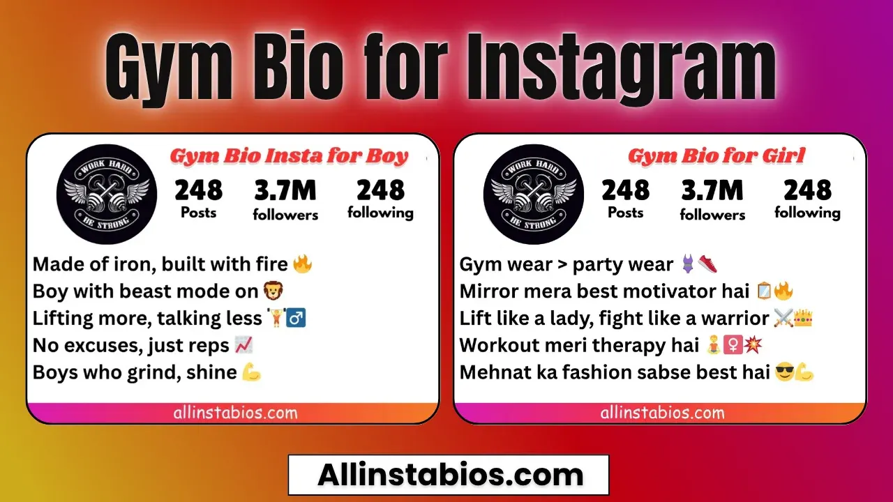 Gym Bio for Instagram