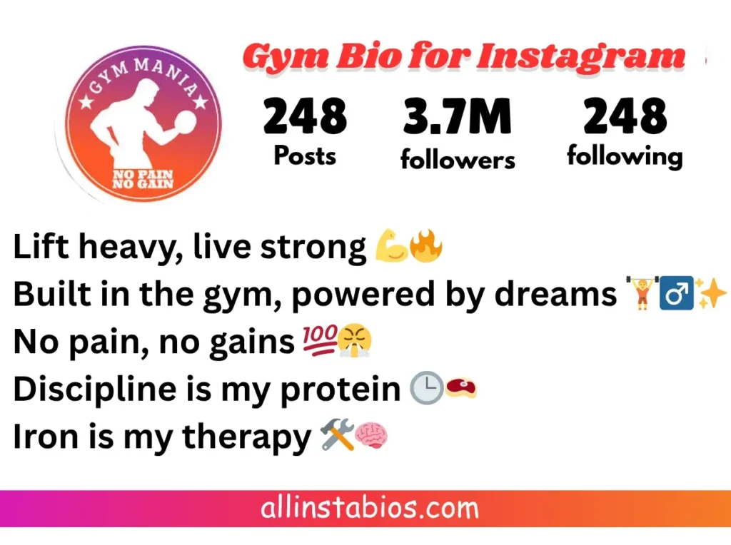 Gym Bio for Instagram Gym Bio for Instagram