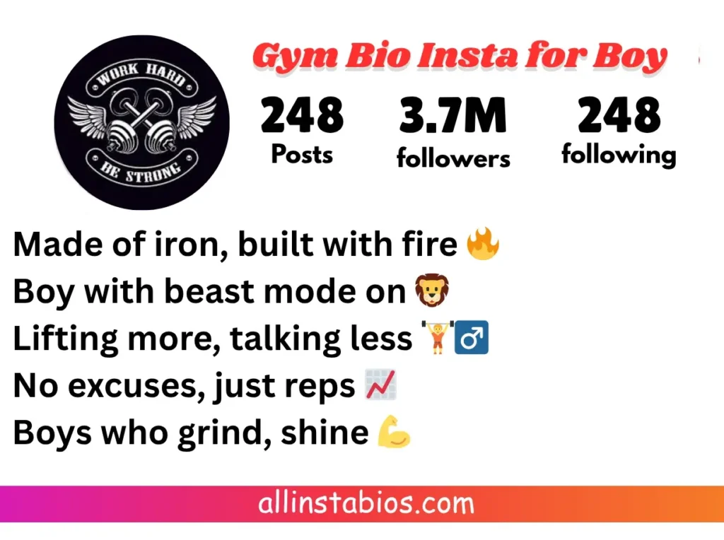 Gym Bio for Instagram for Boy Gym Bio for Instagram for Boy