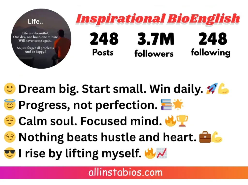 Inspirational Bio for Instagram in English