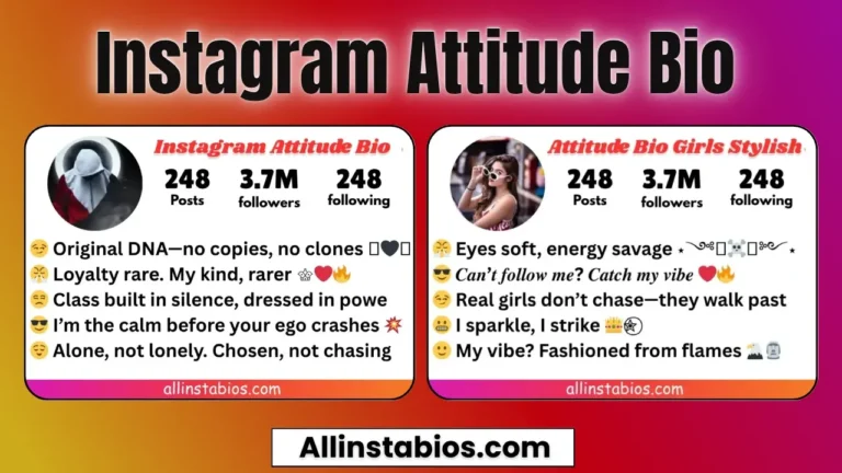 Instagram Attitude Bio