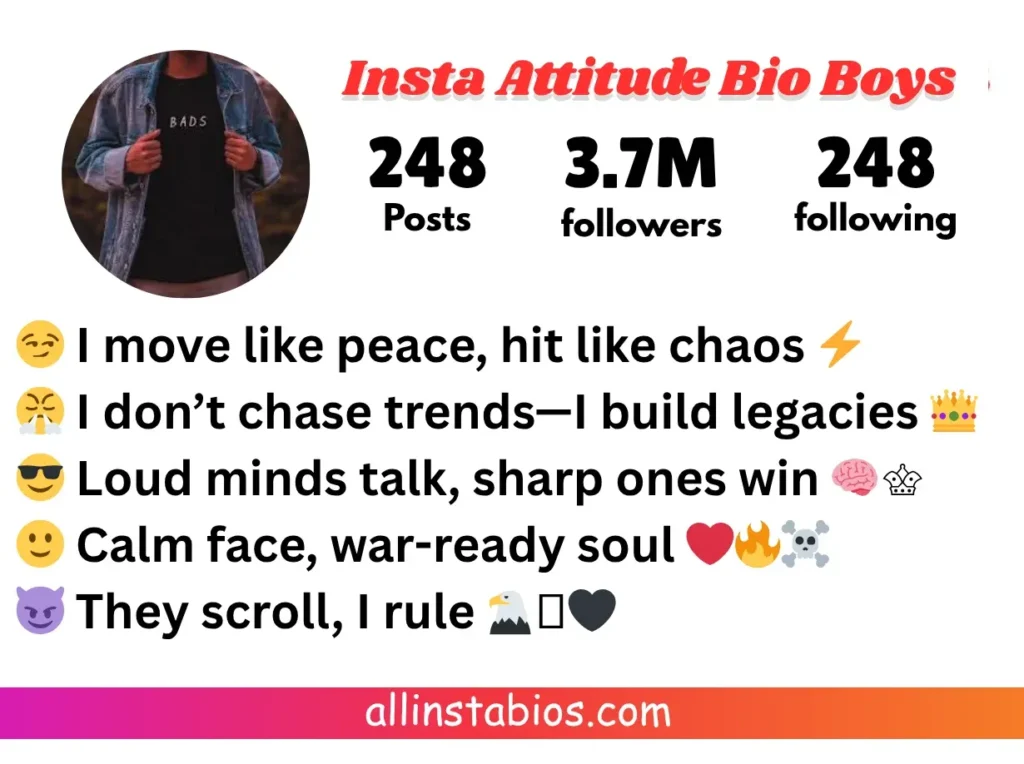 Instagram Attitude Bio for Boys Instagram Attitude Bio for Boys