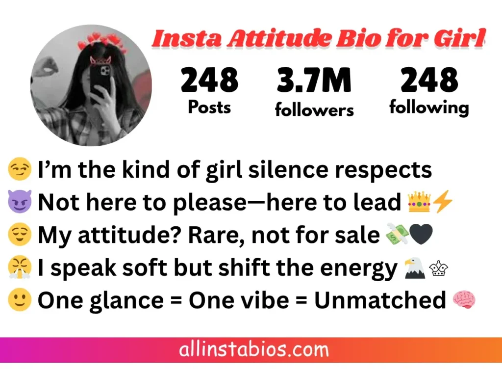 Instagram Attitude Bio for Girl Instagram Attitude Bio for Girl