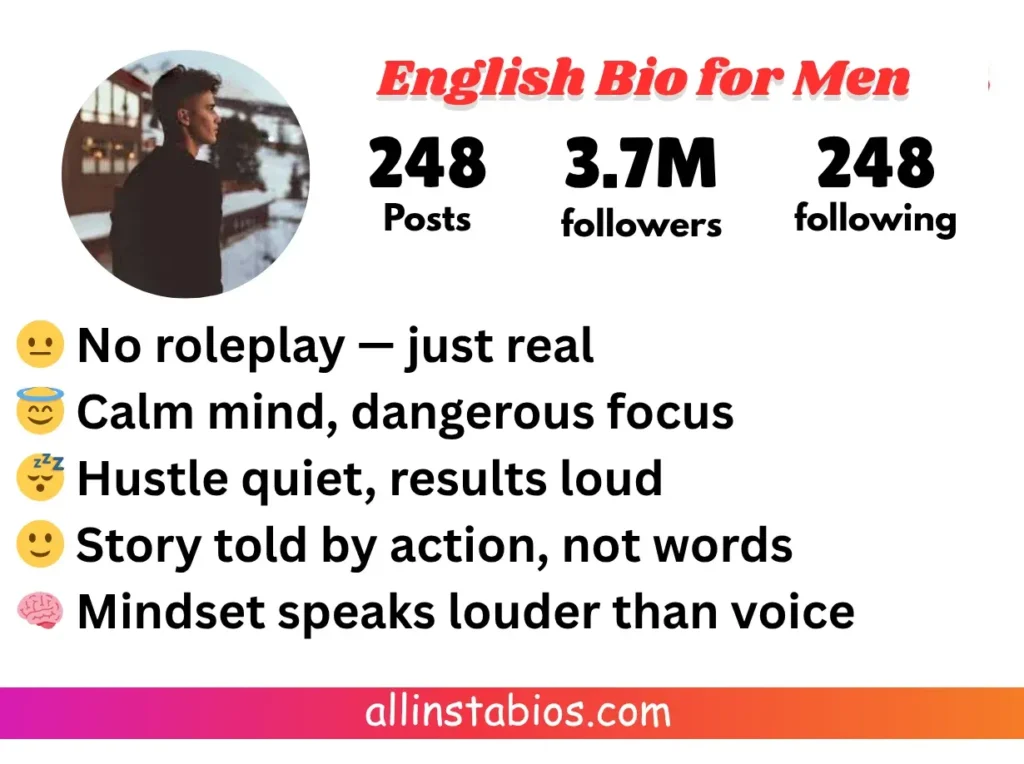 Instagram Bio for Men in English Instagram Bio for Men in English