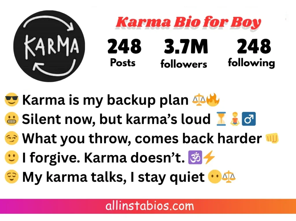 Karma Bio for Instagram for Boy