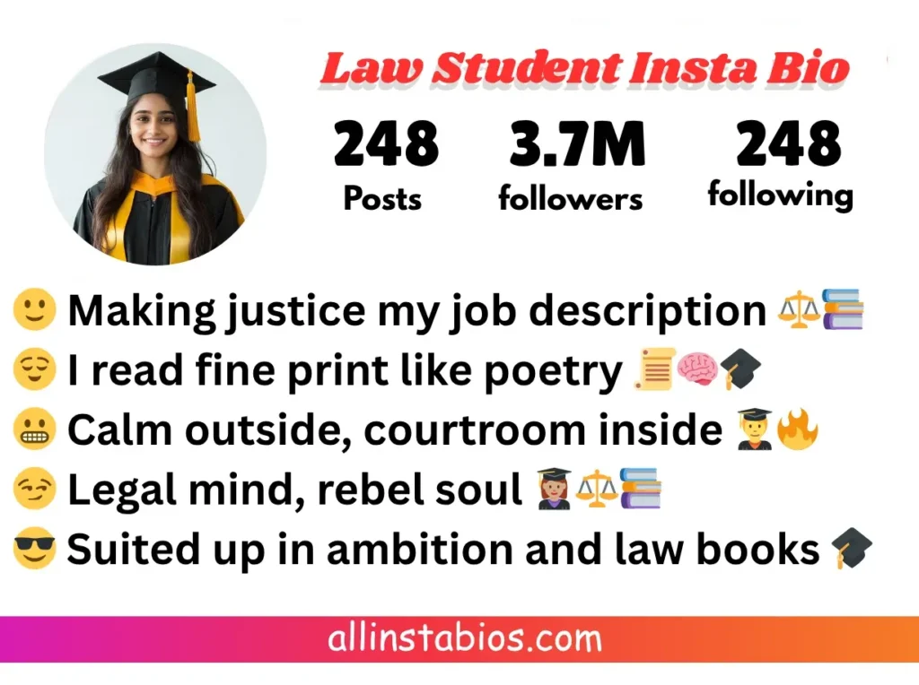 Law Student Instagram Bio