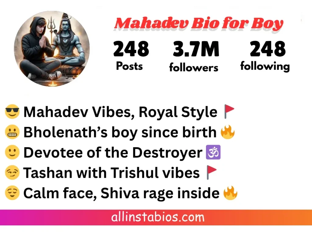 Mahadev Bio for Instagram for Boy