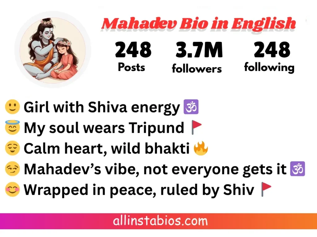 Mahadev Bio for Instagram in English for Girl