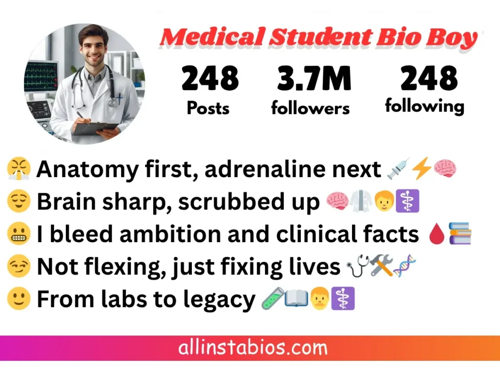 Medical Student Instagram Bio for Boy