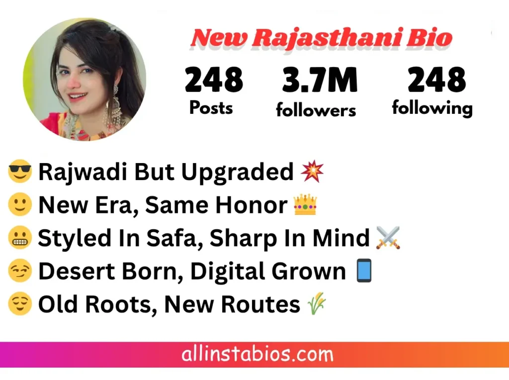 New Rajasthani Bio for Instagram