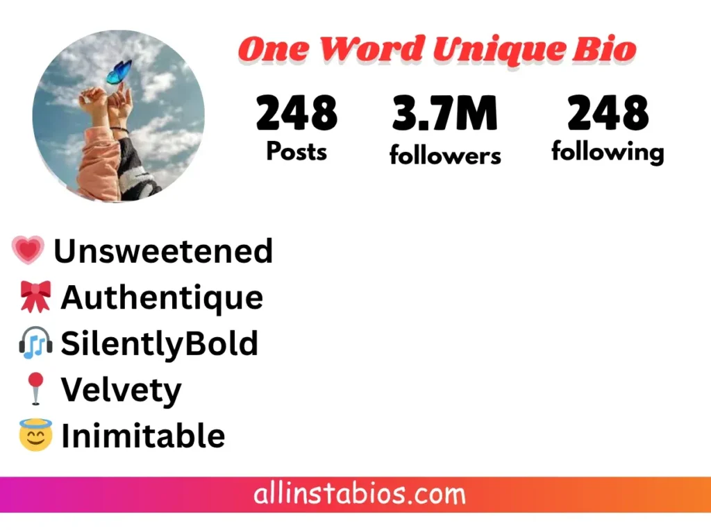 One Word Unique Bio for Instagram One Word Unique Bio for Instagram