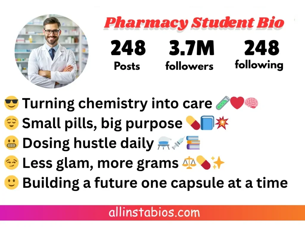 Pharmacy Student Instagram Bio