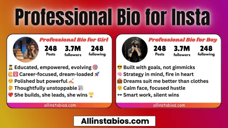 Professional Bio for Instagram