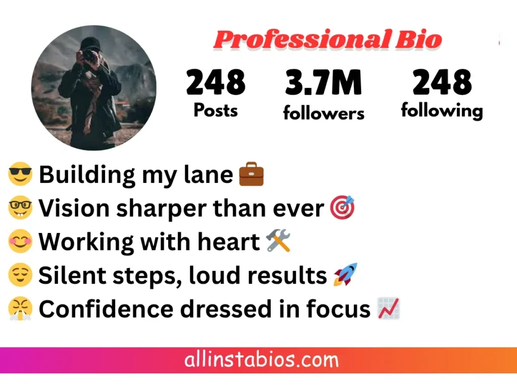 Professional Bio for Instagram Professional Bio for Instagram
