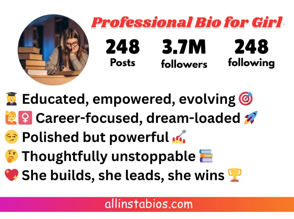 Professional Bio for Instagram Girl Professional Bio for Instagram Girl