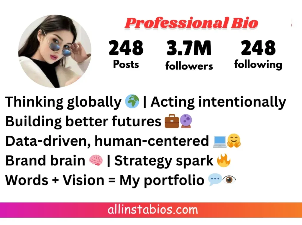 Professional Bio for Instagram in English Professional Bio for Instagram in English
