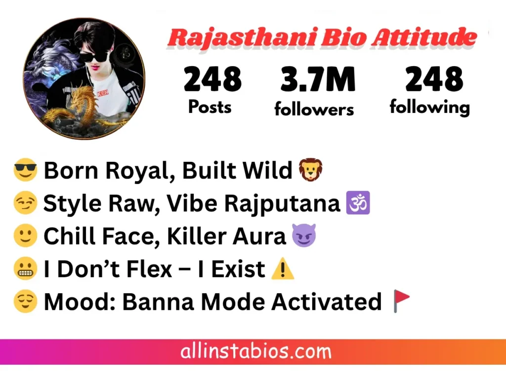 Rajasthani Bio for Instagram Attitude