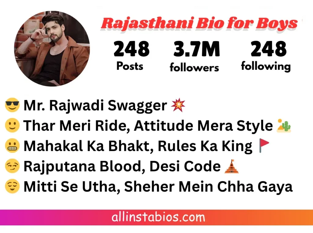 Rajasthani Bio for Instagram Boys