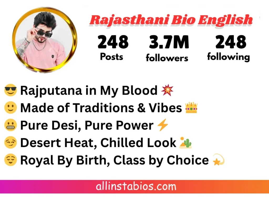 Rajasthani Bio for Instagram in English