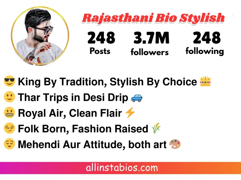 Rajasthani Bio for Instagram Stylish