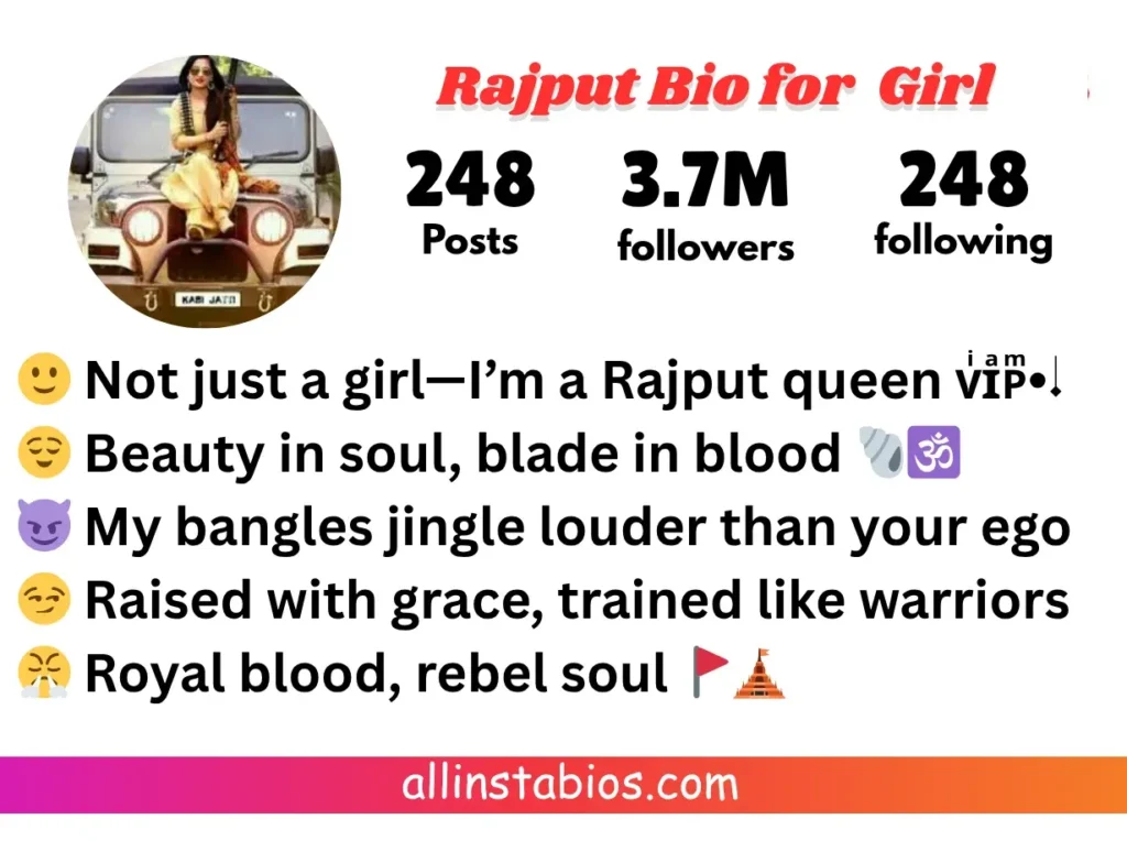 Rajput Bio for Instagram Girl