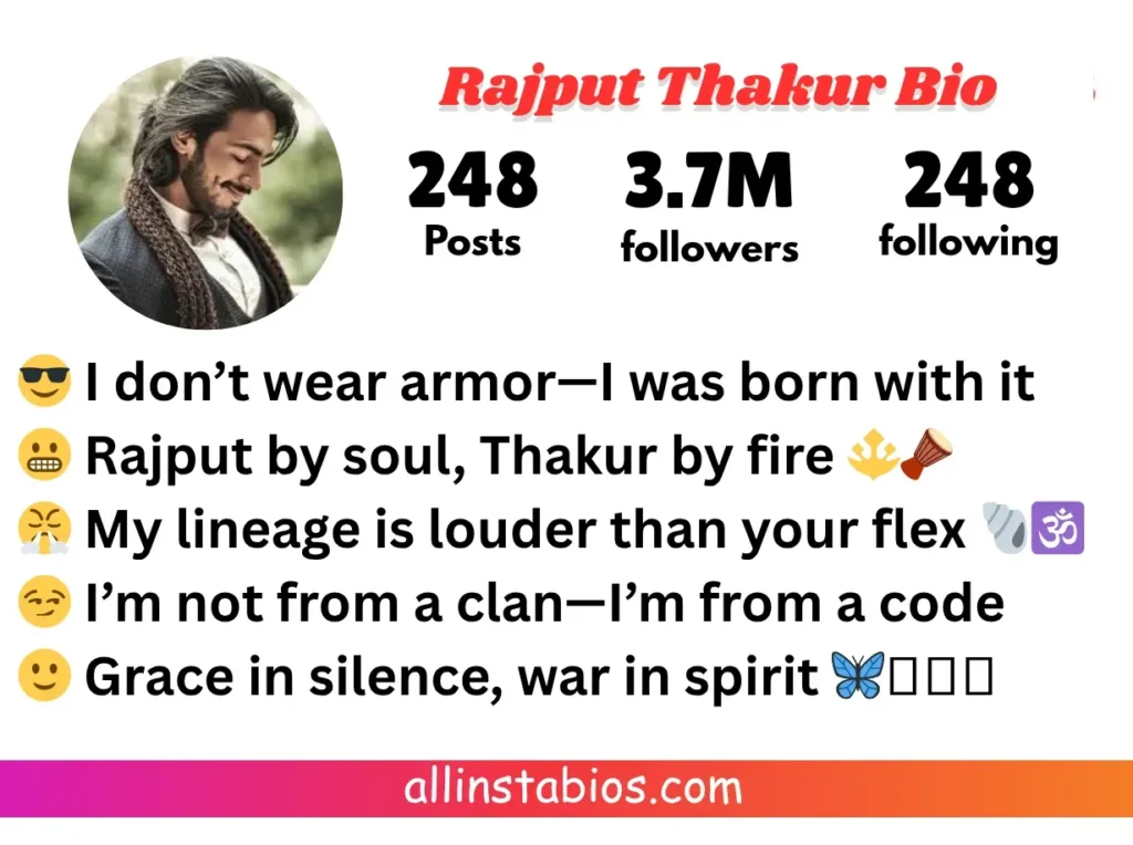 Rajput Thakur Bio for Instagram