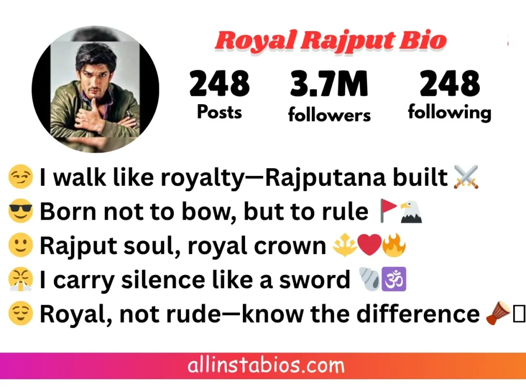 Royal Rajput Bio for Instagram