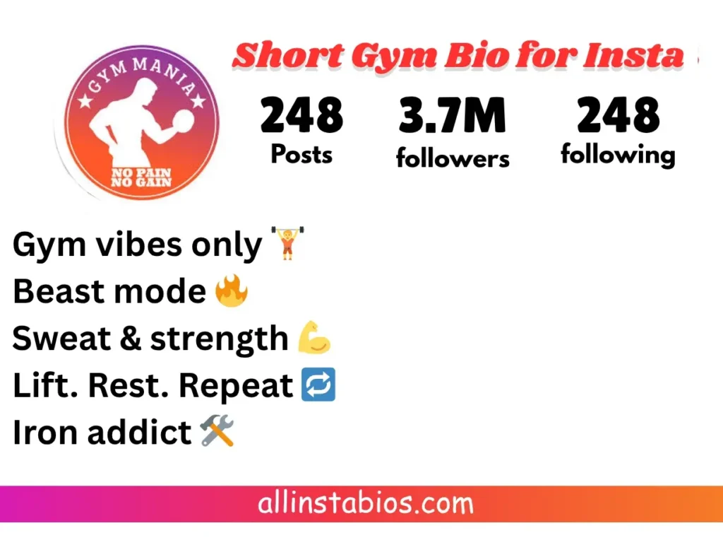 Short Gym Bio for Instagram Short Gym Bio for Instagram