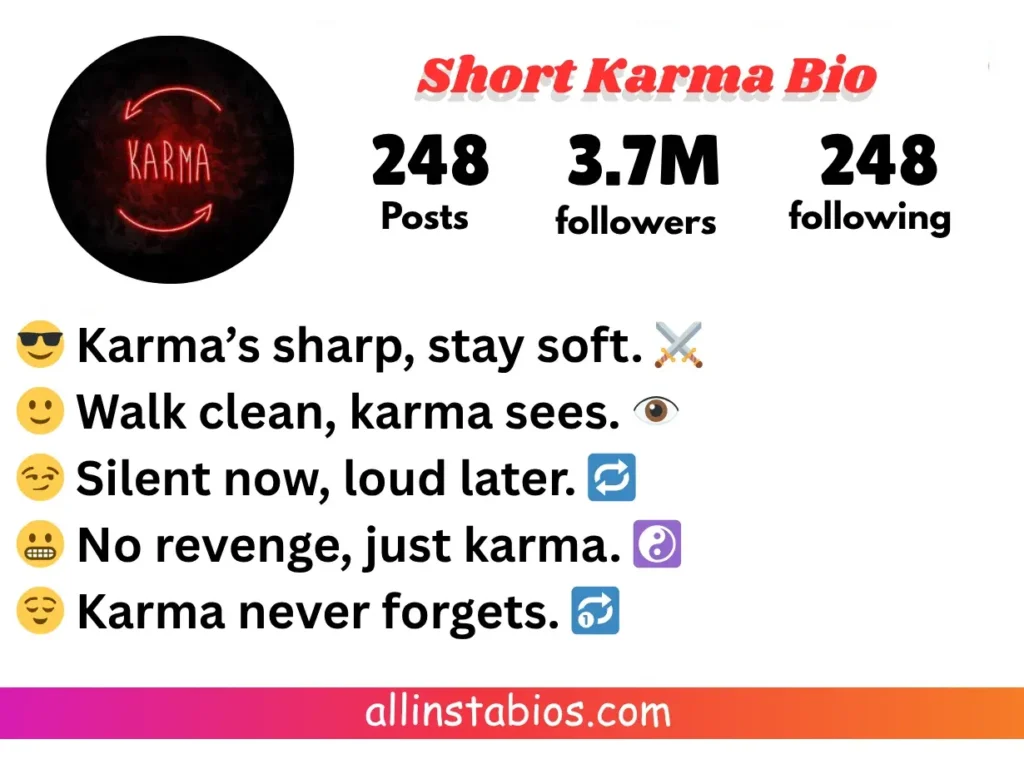 Short Karma Bio for Instagram
