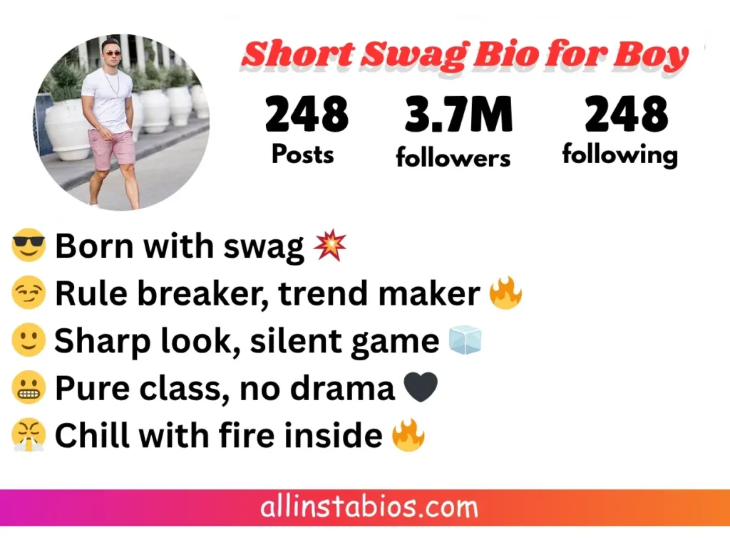 Short Swag Bio for Instagram Boy