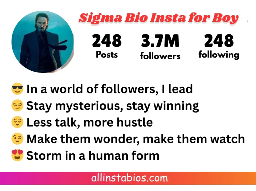 Sigma Bio for Instagram for Boy Sigma Bio for Instagram for Boy