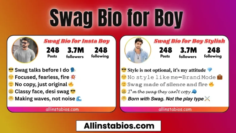 Swag Bio for Instagram Boy